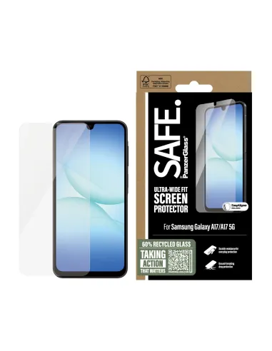 PanzerGlass SAFE. by ® Screen Protector Samsung Galaxy A17 | A17 5G | Ultra-Wide Fit w. EasyAligner Protector de pantalla 1