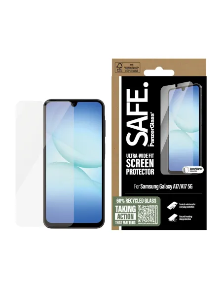 PanzerGlass SAFE. by ® Screen Protector Samsung Galaxy A17 | A17 5G | Ultra-Wide Fit w. EasyAligner Protector de pantalla 1