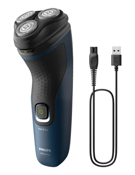 Philips S1151 00 afeitadora Máquina de afeitar de rotación Negro, Azul