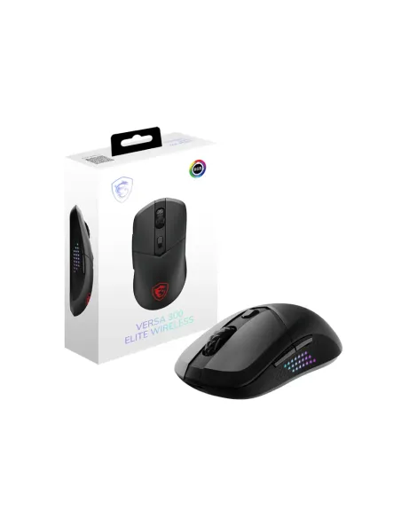 MSI VERSA 300 ELITE WIRELESS ratón Juego mano derecha RF Wireless + Bluetooth + USB Type-C Óptico 26000 DPI