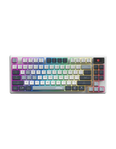 MSI FORGE GK600 TKL WIRELESS SKY teclado Juego USB + Bluetooth QWERTY Azul, Blanco