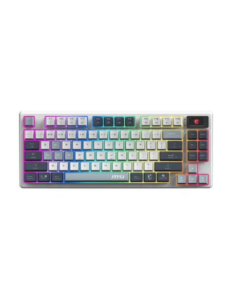 MSI FORGE GK600 TKL WIRELESS SKY teclado Juego USB + Bluetooth QWERTY Azul, Blanco