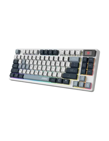 MSI FORGE GK600 TKL WIRELESS SKY teclado Juego USB + Bluetooth QWERTY Azul, Blanco