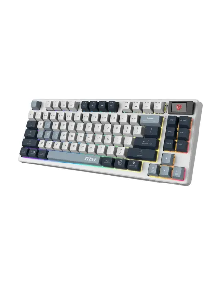MSI FORGE GK600 TKL WIRELESS SKY teclado Juego USB + Bluetooth QWERTY Azul, Blanco