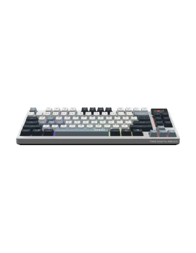MSI FORGE GK600 TKL WIRELESS SKY teclado Juego USB + Bluetooth QWERTY Azul, Blanco