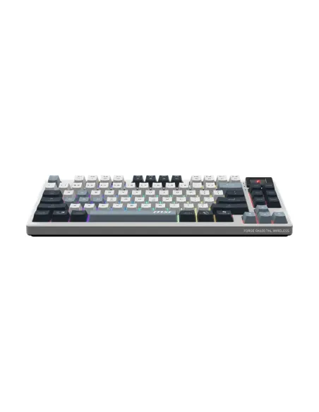 MSI FORGE GK600 TKL WIRELESS SKY teclado Juego USB + Bluetooth QWERTY Azul, Blanco