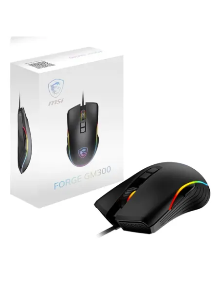 MSI FORGE GM300 ratón Juego Ambidextro USB tipo A Óptico 7200 DPI