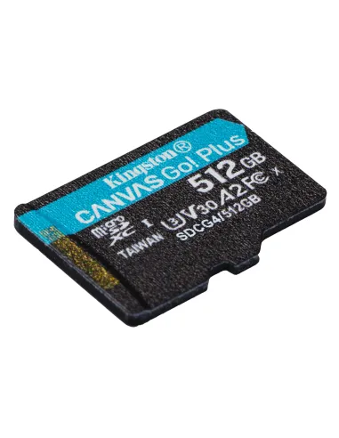Kingston Technology Tarjeta microSDXC Canvas Go Plus Gen4 de 512 GB, 200 MB s, A2 U3 V30 y adaptador