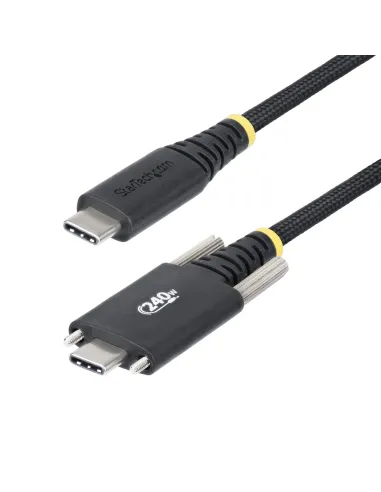 StarTech.com Cable de Carga USB-C de 2m con Fijación por Tornillo Lateral - Cable Cargador USB Tipo C - PD EPR 240W 5A - Cable