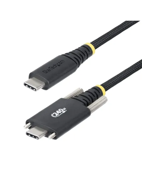 StarTech.com Cable de Carga USB-C de 2m con Fijación por Tornillo Lateral - Cable Cargador USB Tipo C - PD EPR 240W 5A - Cable