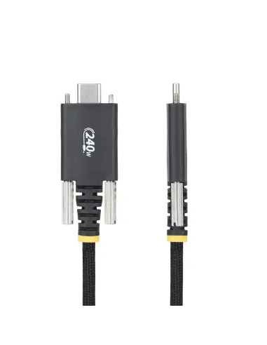StarTech.com Cable de Carga USB-C de 2m con Fijación por Tornillo Lateral - Cable Cargador USB Tipo C - PD EPR 240W 5A - Cable