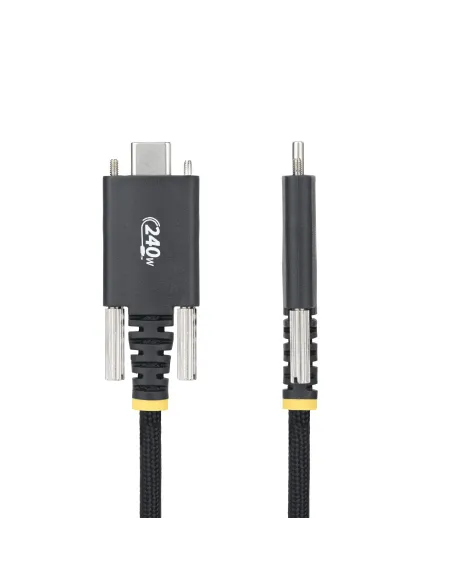 StarTech.com Cable de Carga USB-C de 2m con Fijación por Tornillo Lateral - Cable Cargador USB Tipo C - PD EPR 240W 5A - Cable