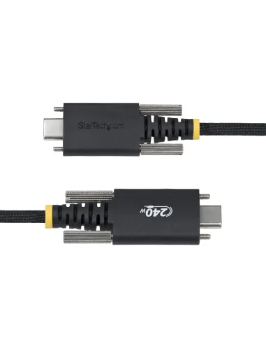 StarTech.com Cable de Carga USB-C de 2m con Fijación por Tornillo Lateral - Cable Cargador USB Tipo C - PD EPR 240W 5A - Cable