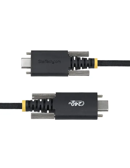 StarTech.com Cable de Carga USB-C de 2m con Fijación por Tornillo Lateral - Cable Cargador USB Tipo C - PD EPR 240W 5A - Cable