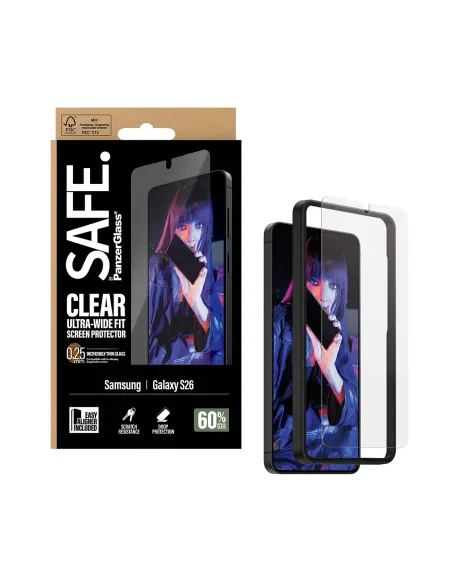 PanzerGlass SAFE. by ® Screen Protector Samsung Galaxy S26 | Ultra-Wide Fit w. EasyAligner Protector de pantalla 1 pieza(s)