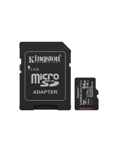 Kingston Technology 64GB microSDXC Canvas Select Plus Gen3 100MB s A1 (Incluye adaptador de SD)