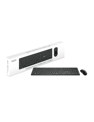 MSI FORGE K210 WIRELESS COMBO teclado Ratón incluido Hogar   Oficina USB Negro