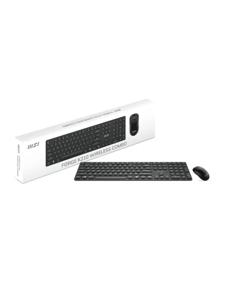 MSI FORGE K210 WIRELESS COMBO teclado Ratón incluido Hogar   Oficina USB Negro