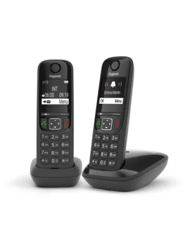 Gigaset AS690 Duo Teléfono DECT/analógico Identificador de llamadas Negro