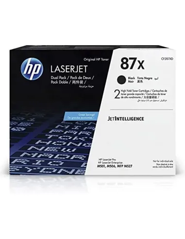 HP Paquete de 2 cartuchos de tóner negro Originales HP LaserJet 87X de alta capacidad