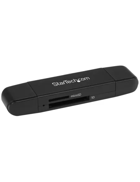 StarTech.com Lector Grabador USB 3.0 USB-C Tipo C y USB-A de Tarjetas de Memoria Flash SD Micro SD Alimentado por USB