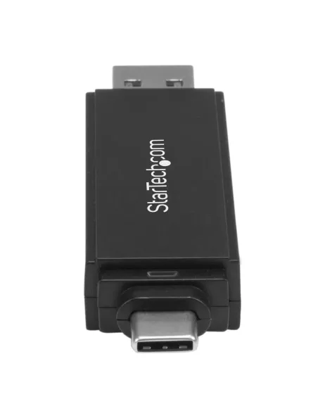 StarTech.com Lector Grabador USB 3.0 USB-C Tipo C y USB-A de Tarjetas de Memoria Flash SD Micro SD Alimentado por USB