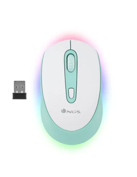 NGS SMOG MINT-RB ratón Juego Ambidextro RF Wireless + Bluetooth Óptico 2400 DPI