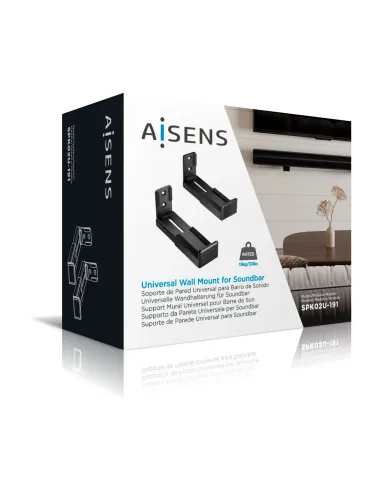 AISENS Soporte Universal de Pared para Barra de Sonido, Negro