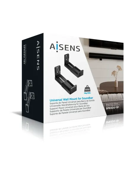 AISENS Soporte Universal de Pared para Barra de Sonido, Negro