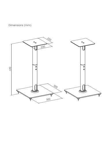 AISENS Soporte Universal De Suelo Para Altavoces, Negro