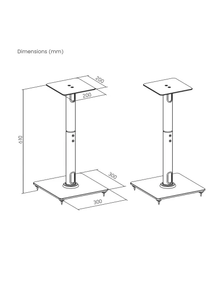 AISENS Soporte Universal De Suelo Para Altavoces, Negro