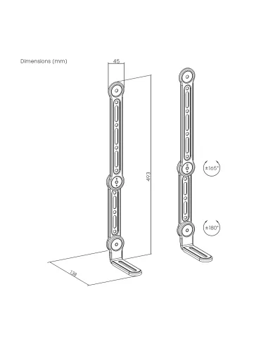 AISENS Soporte Universal Para Barra de Sonido, Negro
