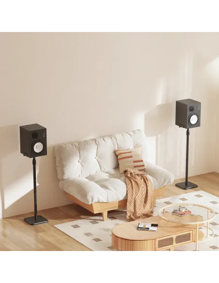 AISENS Soporte Universal De Suelo Giratorio E Inclinable Para Altavoces, Negro