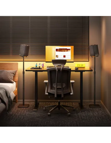 AISENS Soporte Universal De Suelo Giratorio E Inclinable Para Altavoces, Negro
