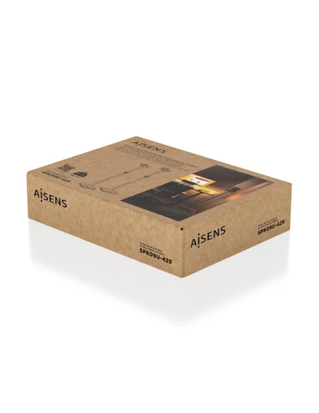 AISENS Soporte Universal De Suelo Giratorio E Inclinable Para Altavoces, Negro
