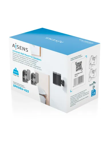 AISENS Soporte Universal De Pared Giratorio E Inclinable Para Altavoces, Negro