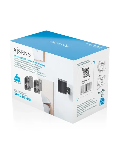 AISENS Soporte Universal De Pared Giratorio E Inclinable Para Altavoces, Negro