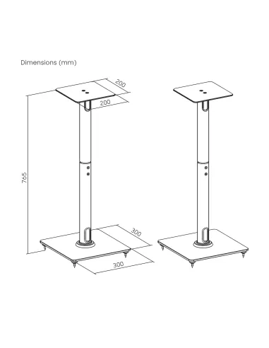 AISENS Soporte Universal De Suelo Para Altavoces, Negro