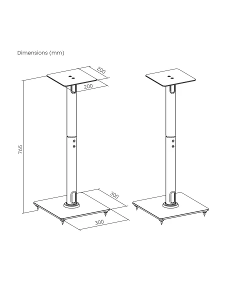 AISENS Soporte Universal De Suelo Para Altavoces, Negro