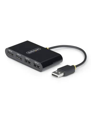 StarTech.com Hub USB 2.0 de 4 Puertos - Ladrón USB Alimentado por el Bus - 480Mbps - Hub Portátil Externo USB - Multiplicador