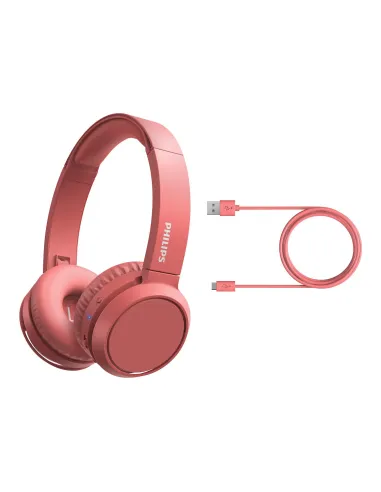 Philips 4000 series TAH4205RD 00 auricular y casco Auriculares Inalámbrico Diadema Llamadas Música USB Tipo C Bluetooth Rojo