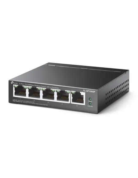 TP-Link TL-SF1005P No administrado Fast Ethernet (10 100) Energía sobre Ethernet (PoE) Negro