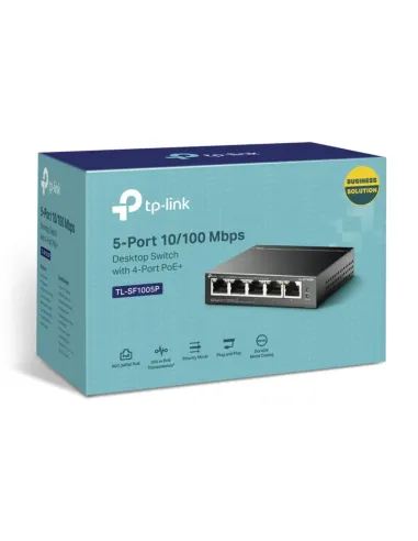 TP-Link TL-SF1005P No administrado Fast Ethernet (10 100) Energía sobre Ethernet (PoE) Negro