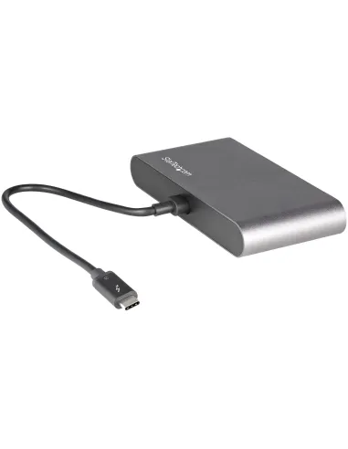 StarTech.com Mini Dock Thunderbolt - Docking Station Portátil para 2 Monitores con DP 4K 60Hz, 1x Hub USB-A (USB 5 Gbps), GbE -