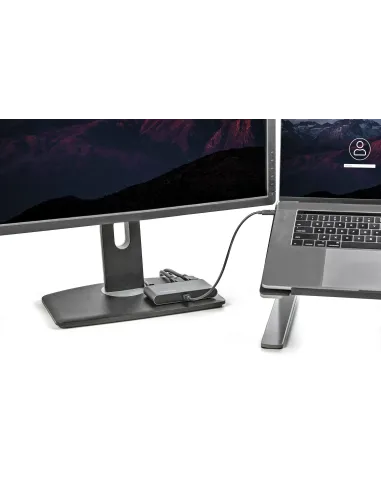StarTech.com Mini Dock Thunderbolt - Docking Station Portátil para 2 Monitores con DP 4K 60Hz, 1x Hub USB-A (USB 5 Gbps), GbE -