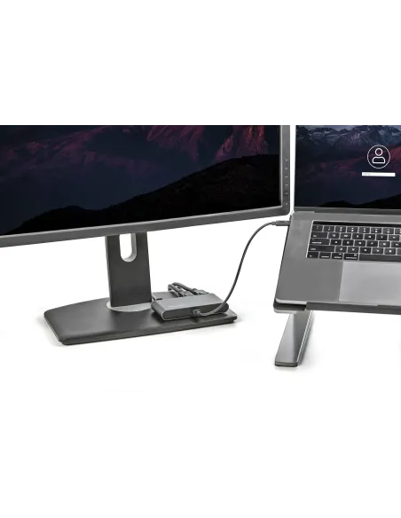StarTech.com Mini Dock Thunderbolt - Docking Station Portátil para 2 Monitores con DP 4K 60Hz, 1x Hub USB-A (USB 5 Gbps), GbE -