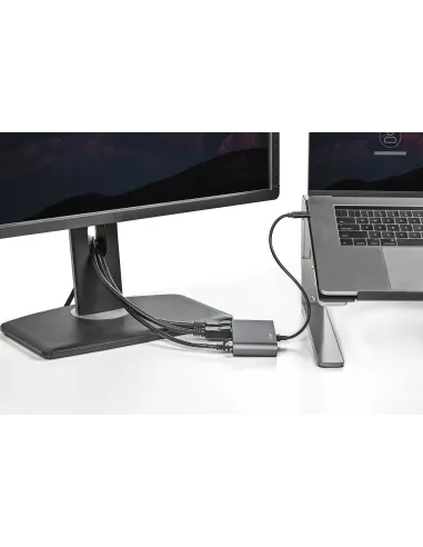 StarTech.com Mini Dock Thunderbolt - Docking Station Portátil para 2 Monitores con DP 4K 60Hz, 1x Hub USB-A (USB 5 Gbps), GbE -