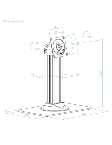 TooQ Soporte de Mesa para Marco Antirrobo Tablet