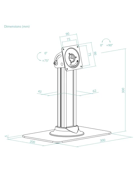TooQ Soporte de Mesa para Marco Antirrobo Tablet
