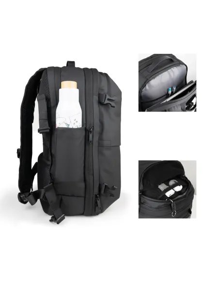 TooQ Mochila de viaje con sistema de compresión al vacío y bomba de aire